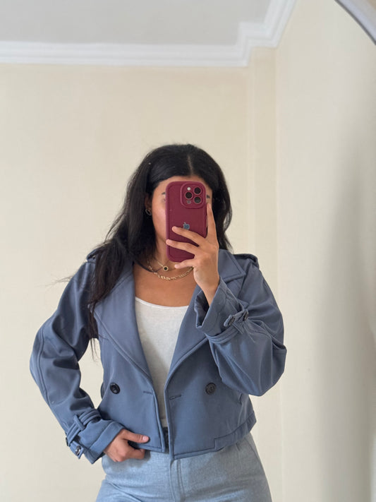 Blue cropped jacket