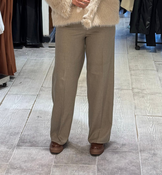 Beige full length pants